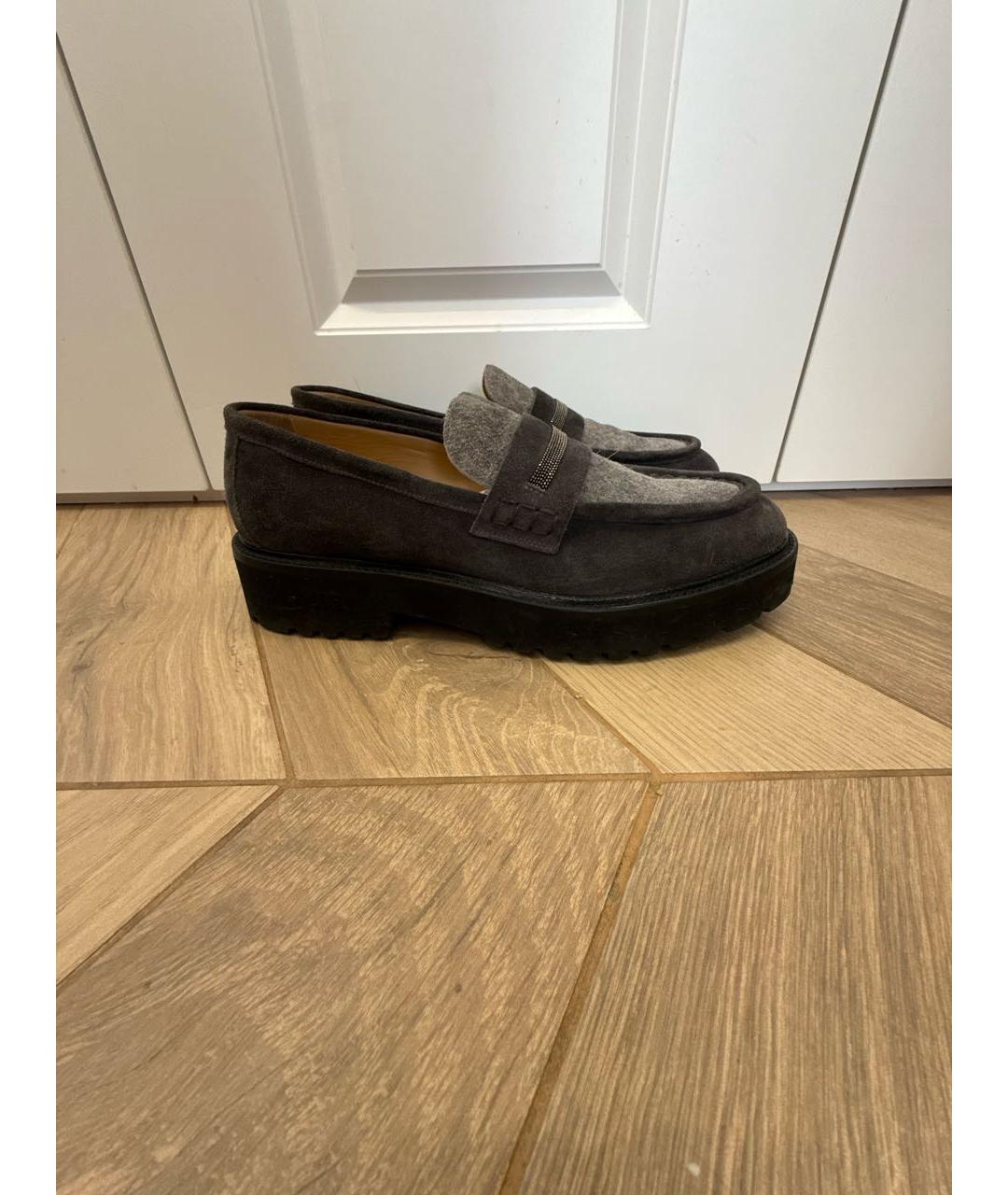 DOUCAL'S Антрацитовые замшевые лоферы, фото 8