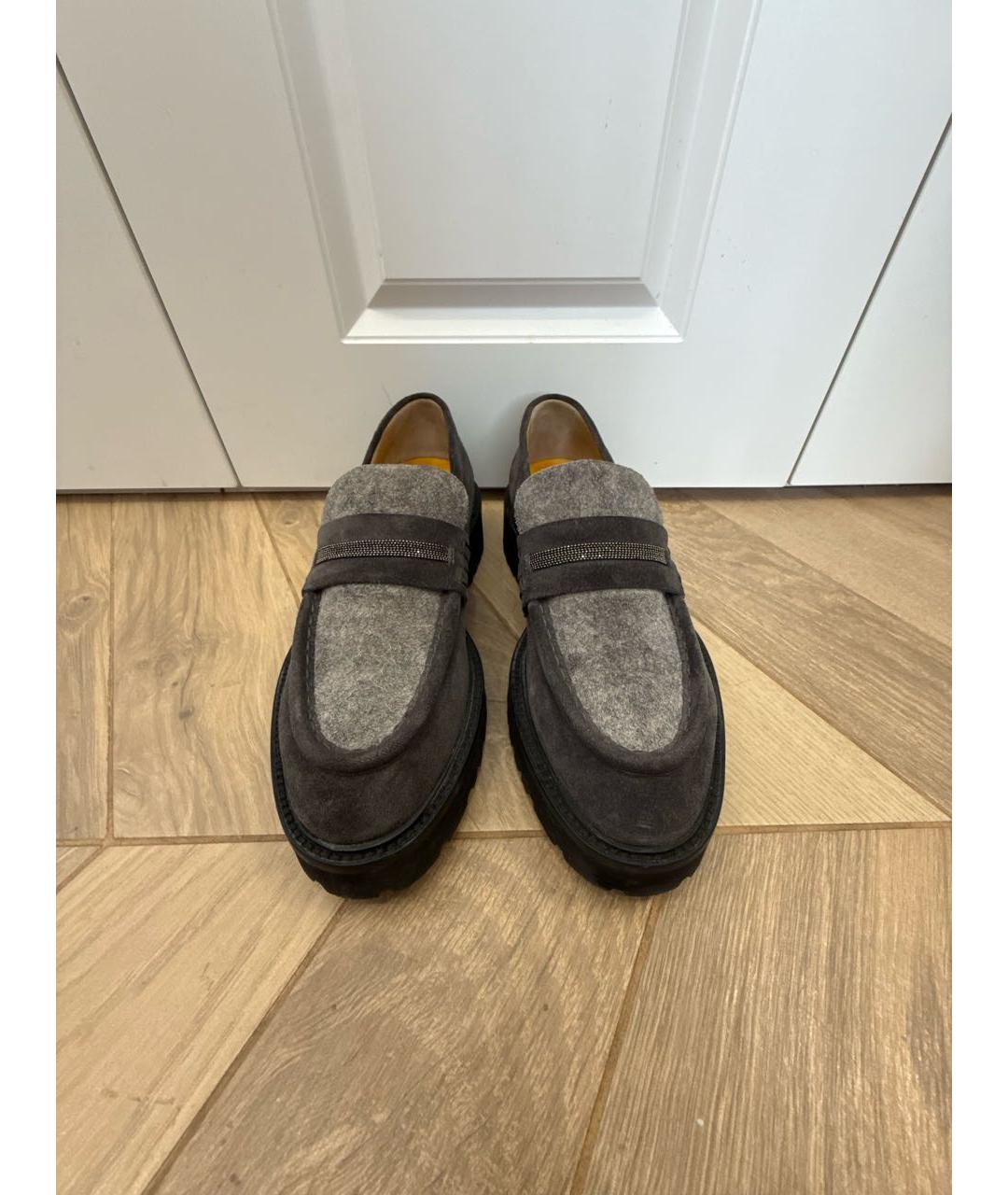 DOUCAL'S Антрацитовые замшевые лоферы, фото 2