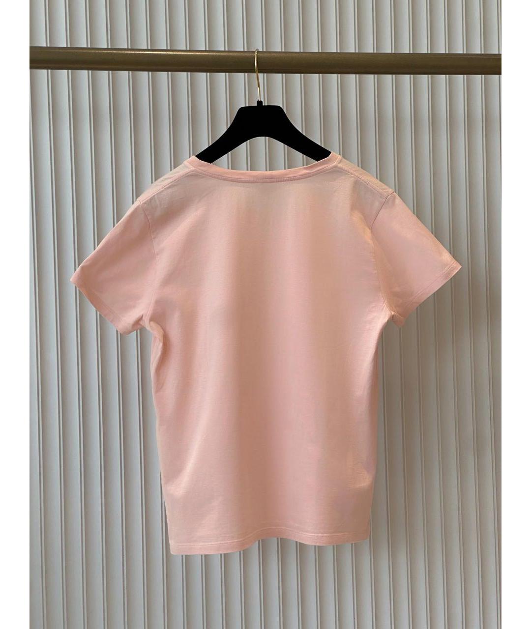 CELINE Розовая хлопковая футболка, фото 2