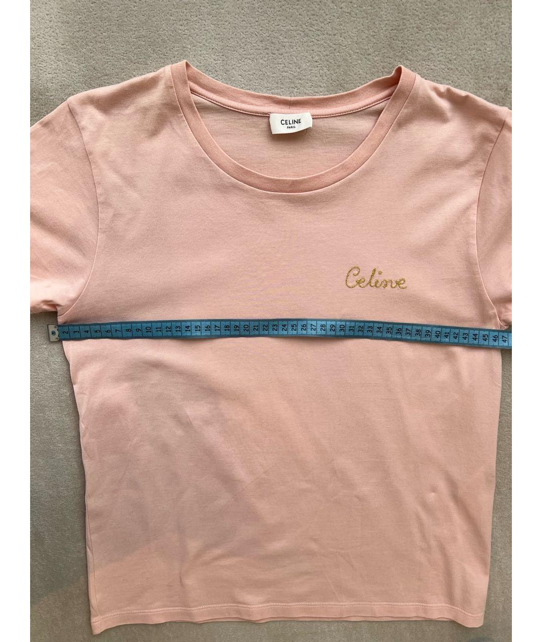 CELINE Розовая хлопковая футболка, фото 5