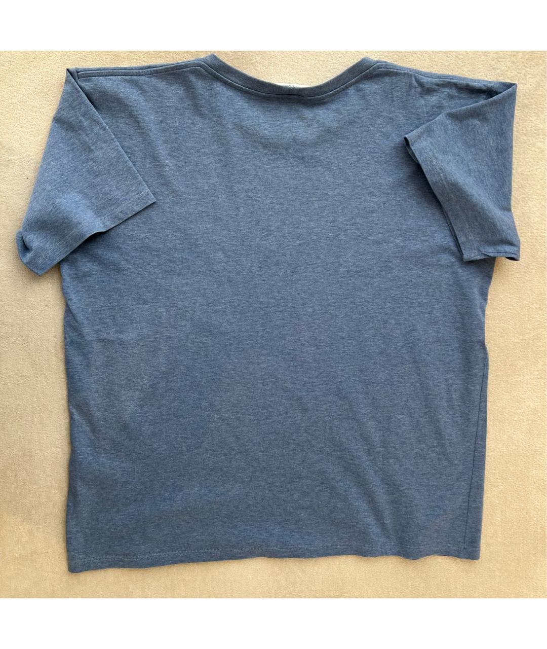 CELINE Синяя хлопковая футболка, фото 4