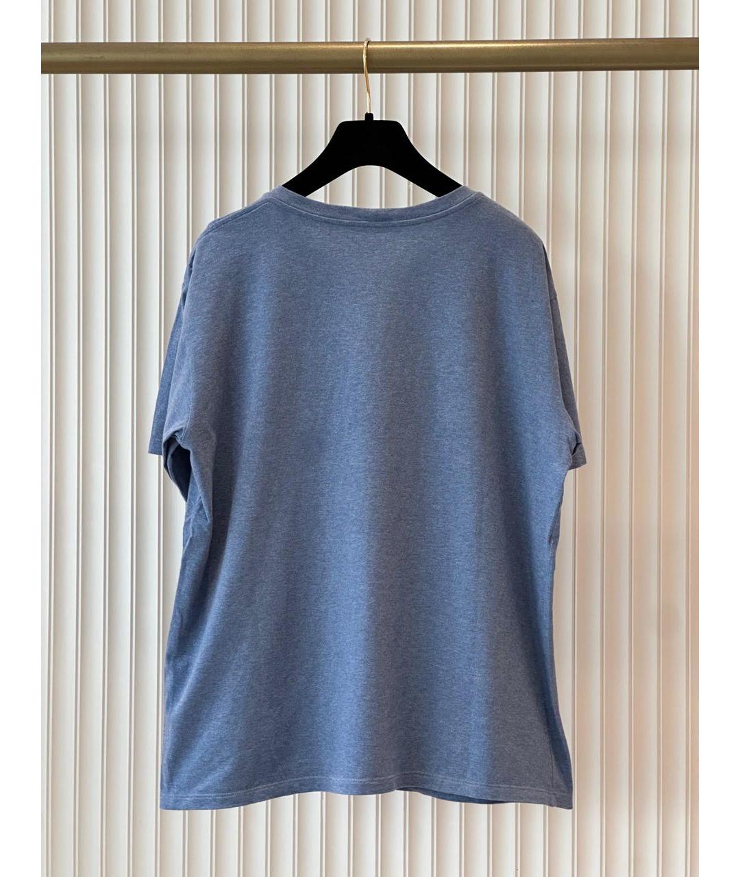 CELINE Синяя хлопковая футболка, фото 2