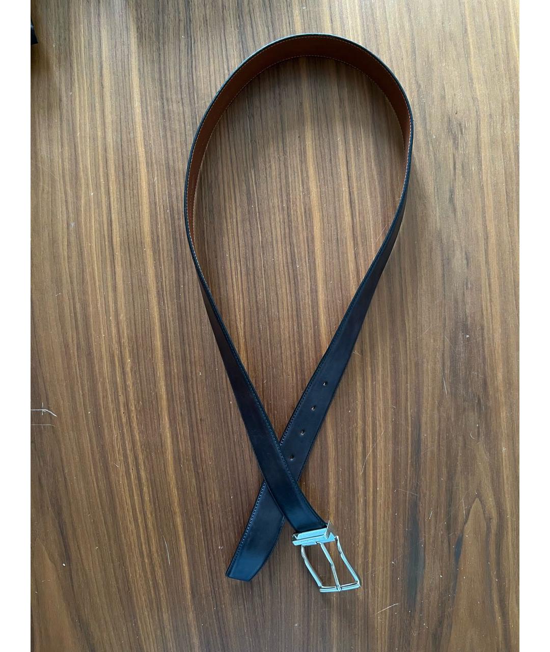 SANTONI Черный кожаный ремень, фото 7