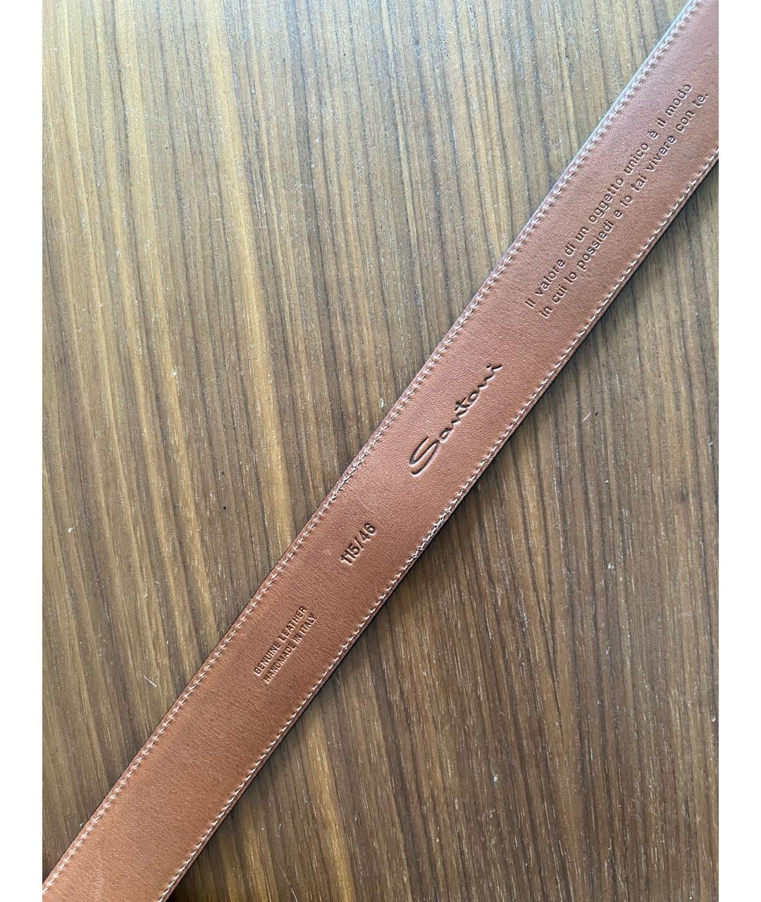 SANTONI Черный кожаный ремень, фото 3