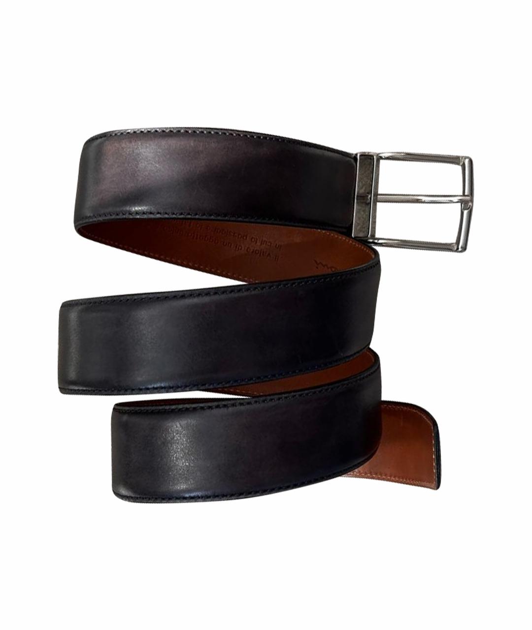 SANTONI Черный кожаный ремень, фото 1