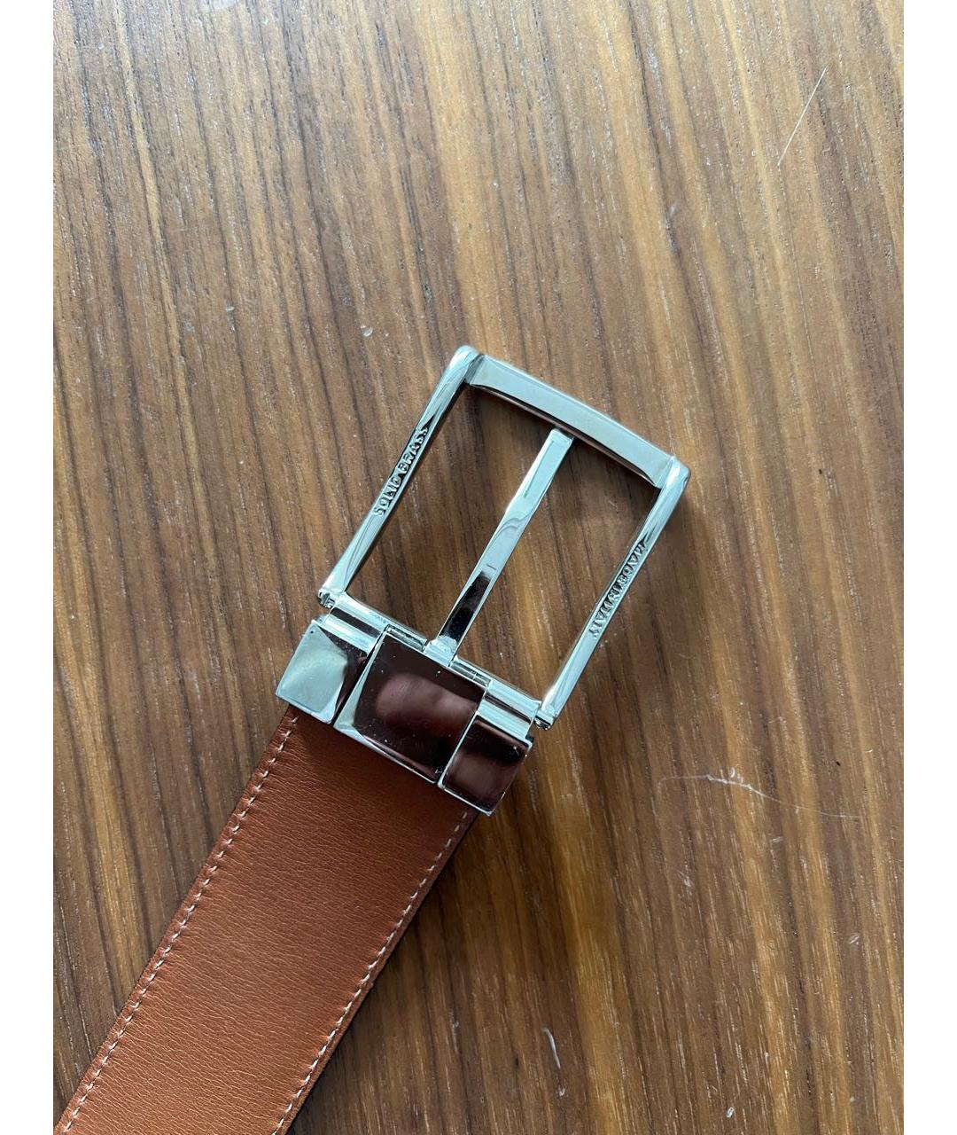 SANTONI Черный кожаный ремень, фото 4