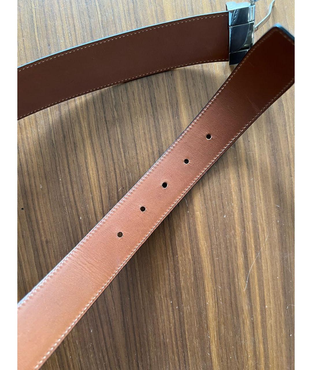 SANTONI Черный кожаный ремень, фото 5