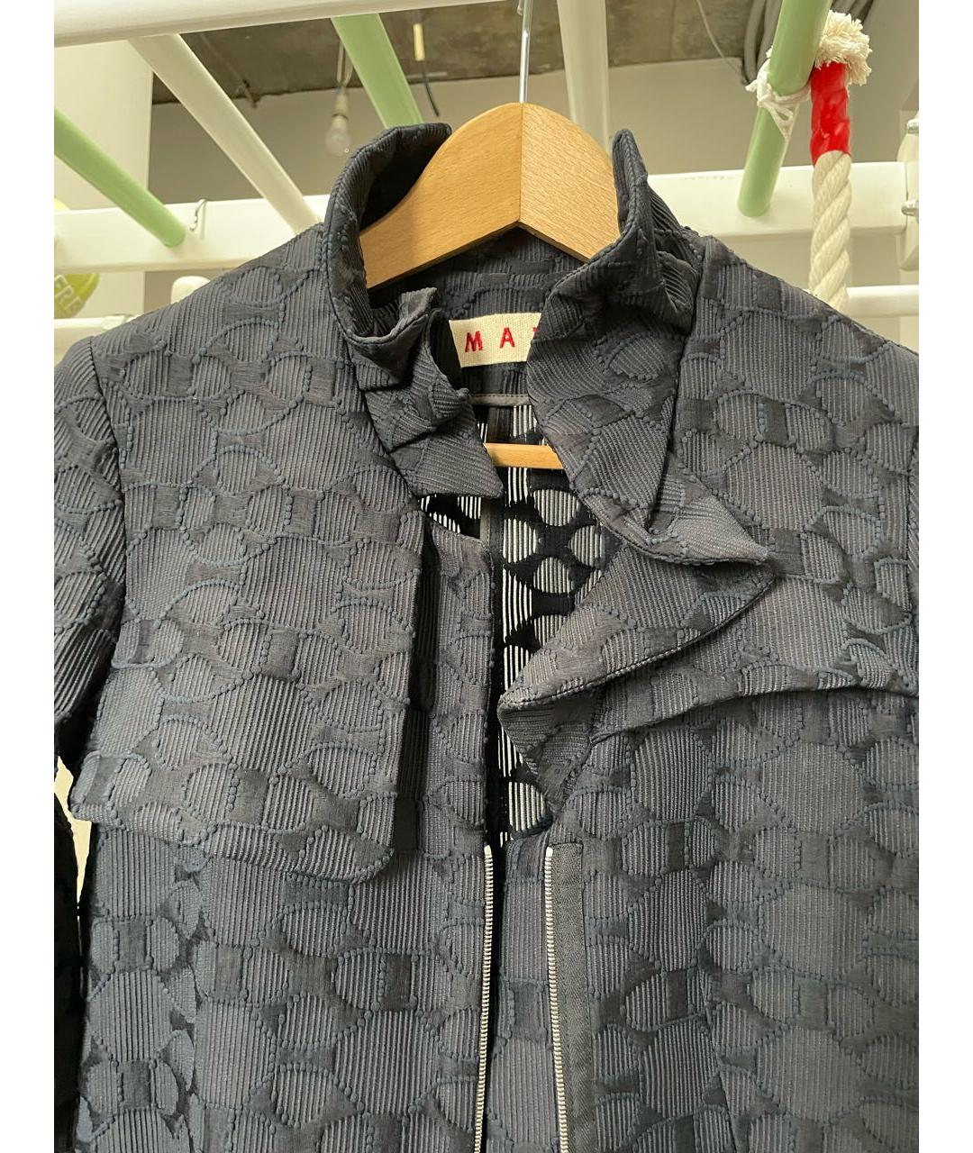 MARNI Темно-синий полиамидовый тренч/плащ, фото 4