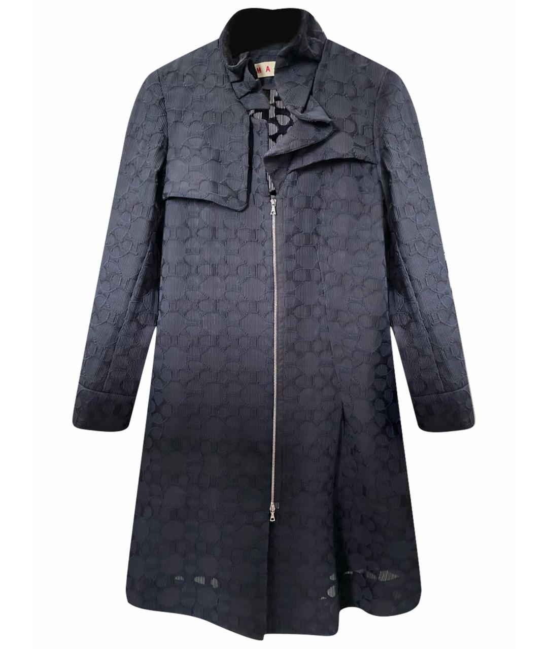 MARNI Темно-синий полиамидовый тренч/плащ, фото 1