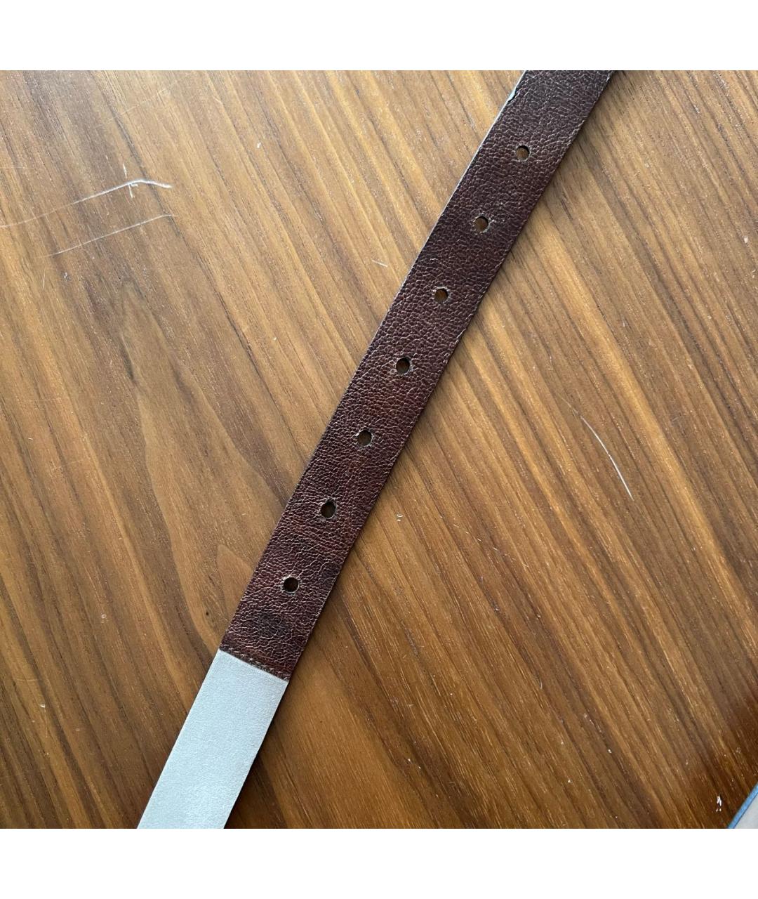 BRUNELLO CUCINELLI Коричневый кожаный ремень, фото 4