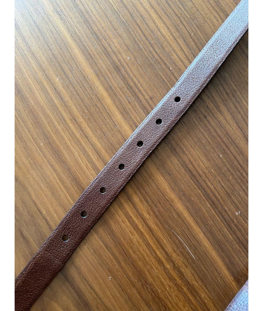 BRUNELLO CUCINELLI Коричневый кожаный ремень, фото 7