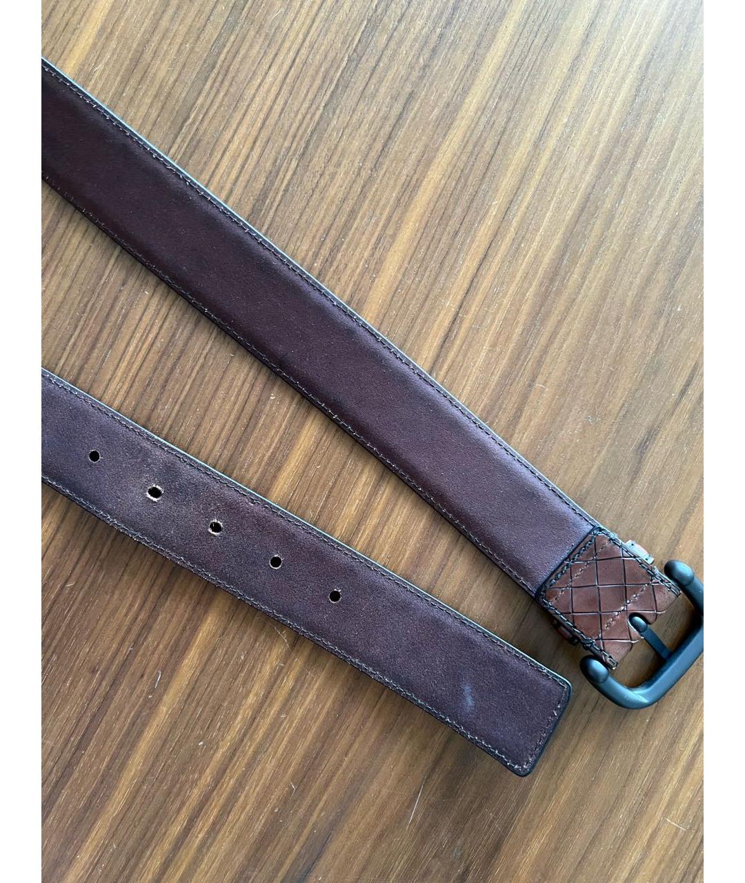 BOTTEGA VENETA Коричневый кожаный ремень, фото 7