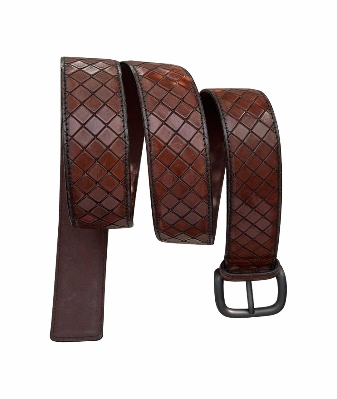 BOTTEGA VENETA Коричневый кожаный ремень, фото 1