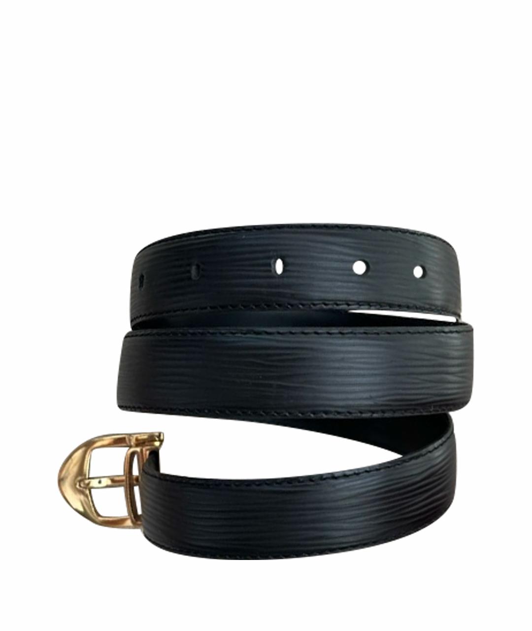 LOUIS VUITTON Черный кожаный ремень, фото 1