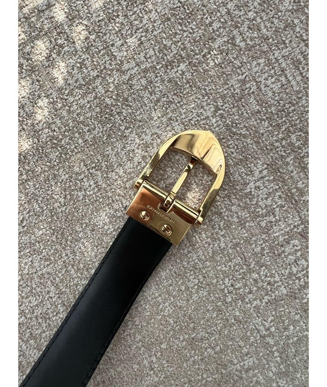 LOUIS VUITTON Черный кожаный ремень, фото 6
