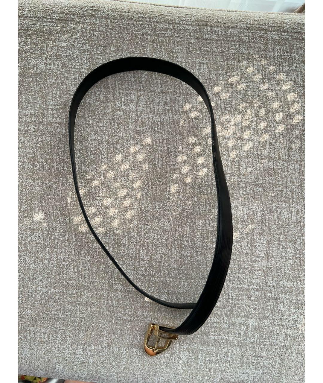 LOUIS VUITTON Черный кожаный ремень, фото 4