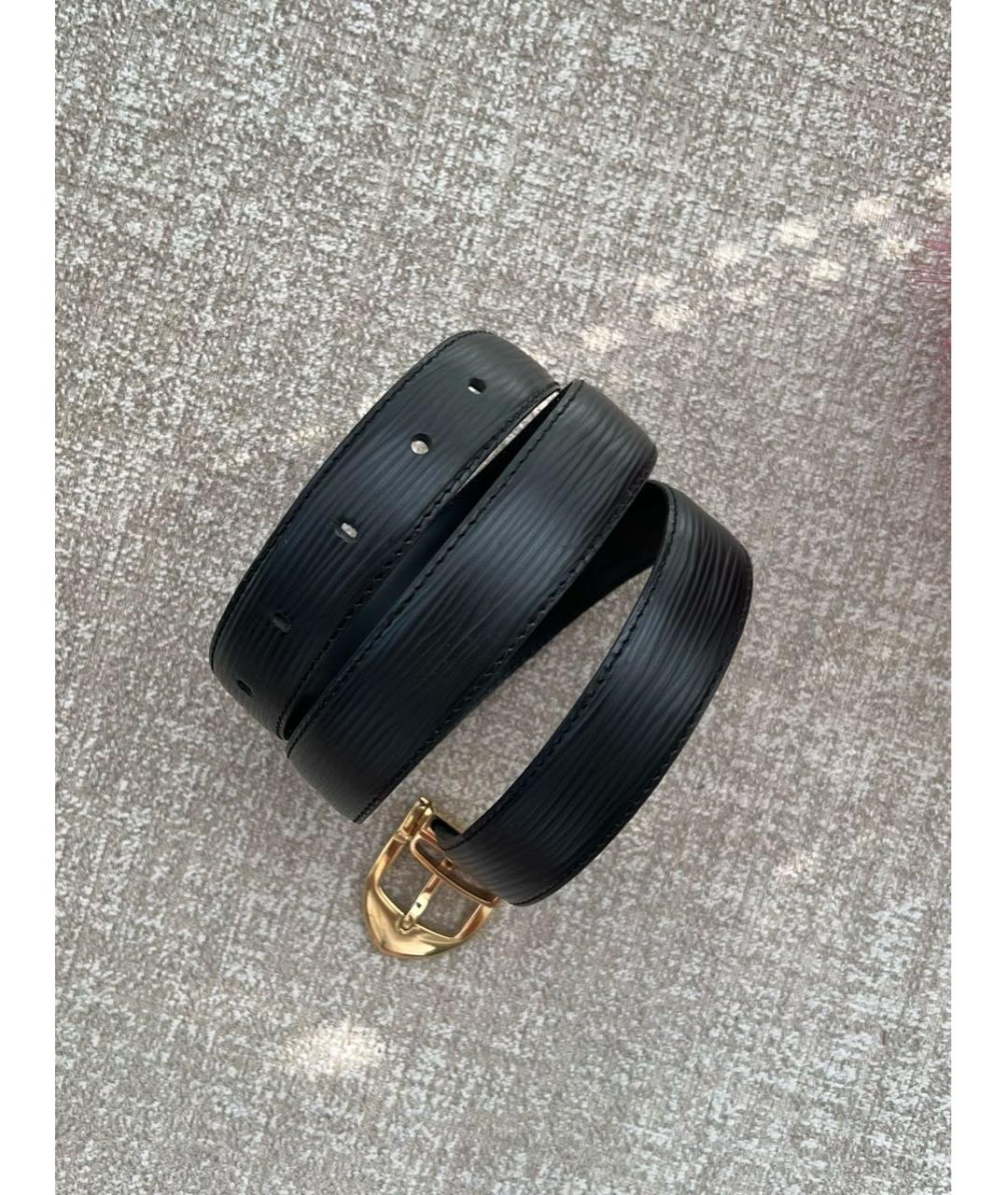 LOUIS VUITTON Черный кожаный ремень, фото 7