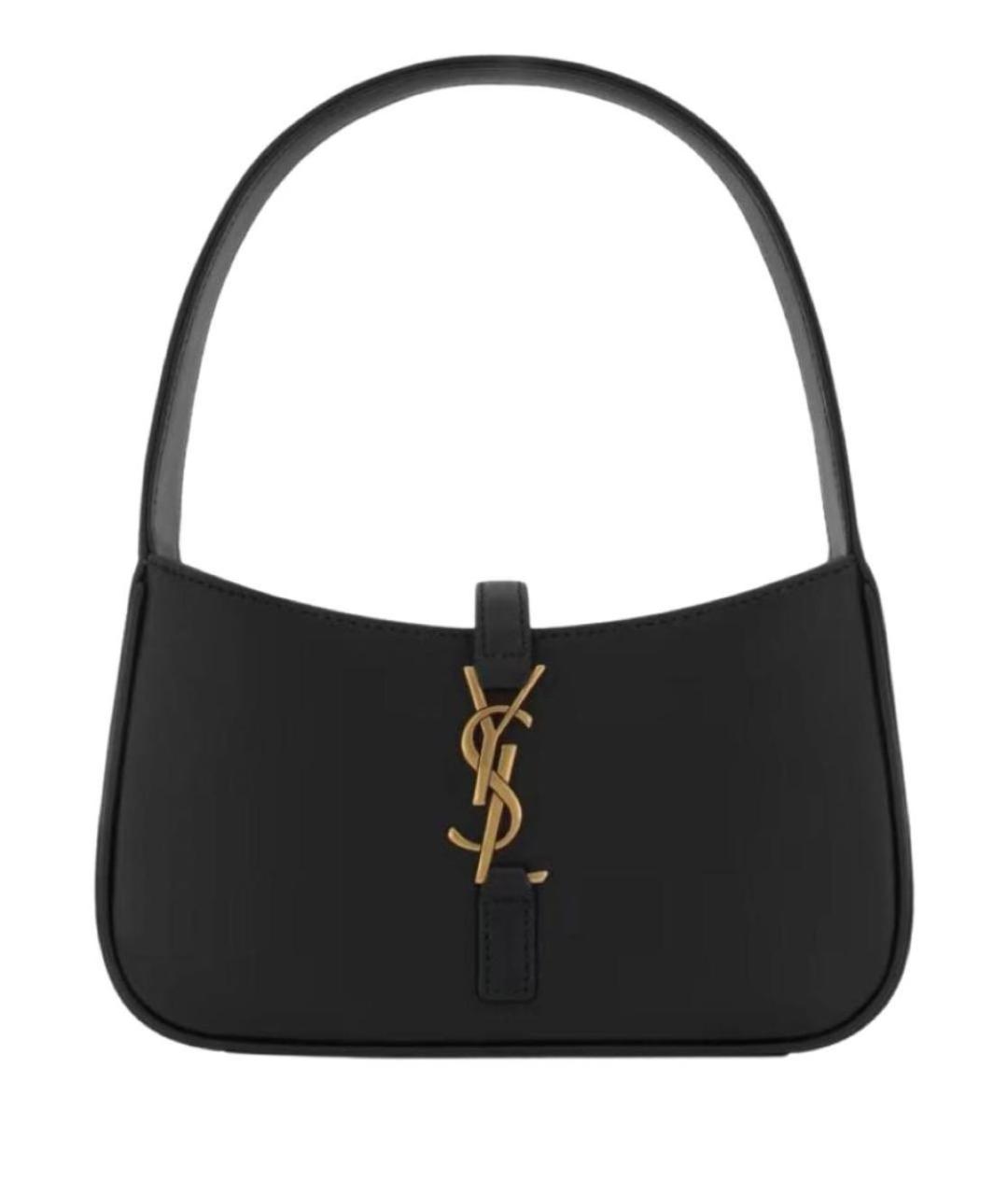 SAINT LAURENT Черная кожаная сумка с короткими ручками, фото 1