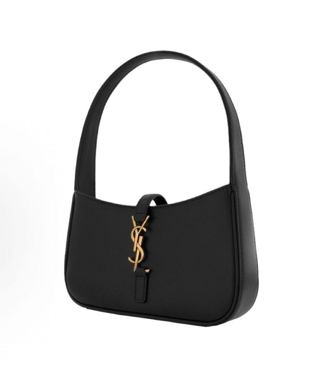 SAINT LAURENT Черная кожаная сумка с короткими ручками, фото 2