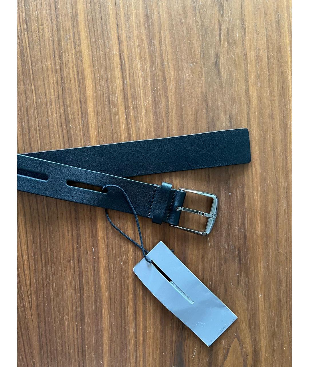 CHRISTIAN DIOR Черный кожаный ремень, фото 2