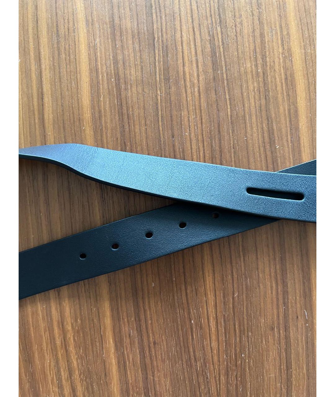 CHRISTIAN DIOR Черный кожаный ремень, фото 4