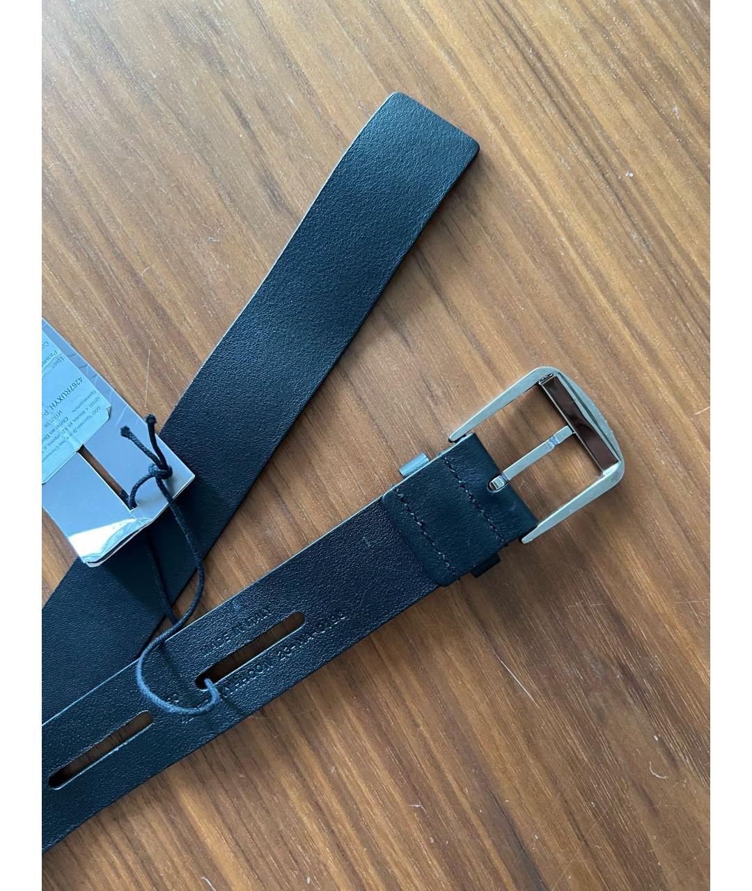 CHRISTIAN DIOR Черный кожаный ремень, фото 5