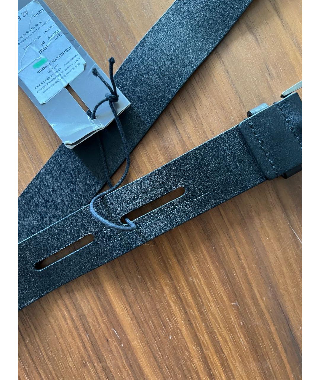 CHRISTIAN DIOR Черный кожаный ремень, фото 6