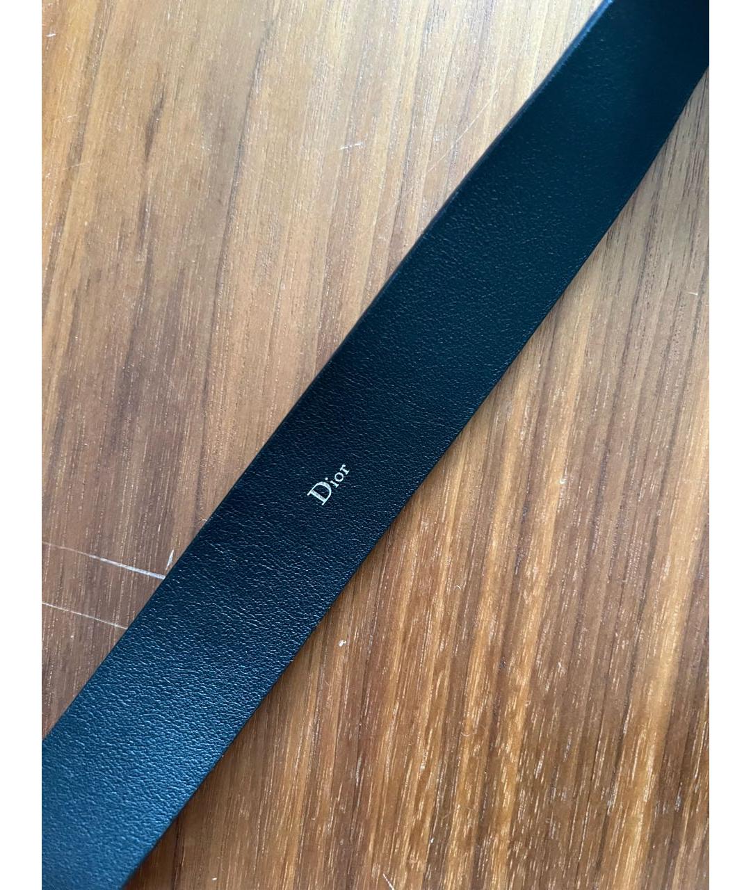 CHRISTIAN DIOR Черный кожаный ремень, фото 3