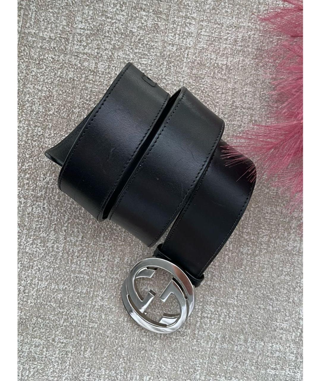 GUCCI Черный кожаный ремень, фото 9
