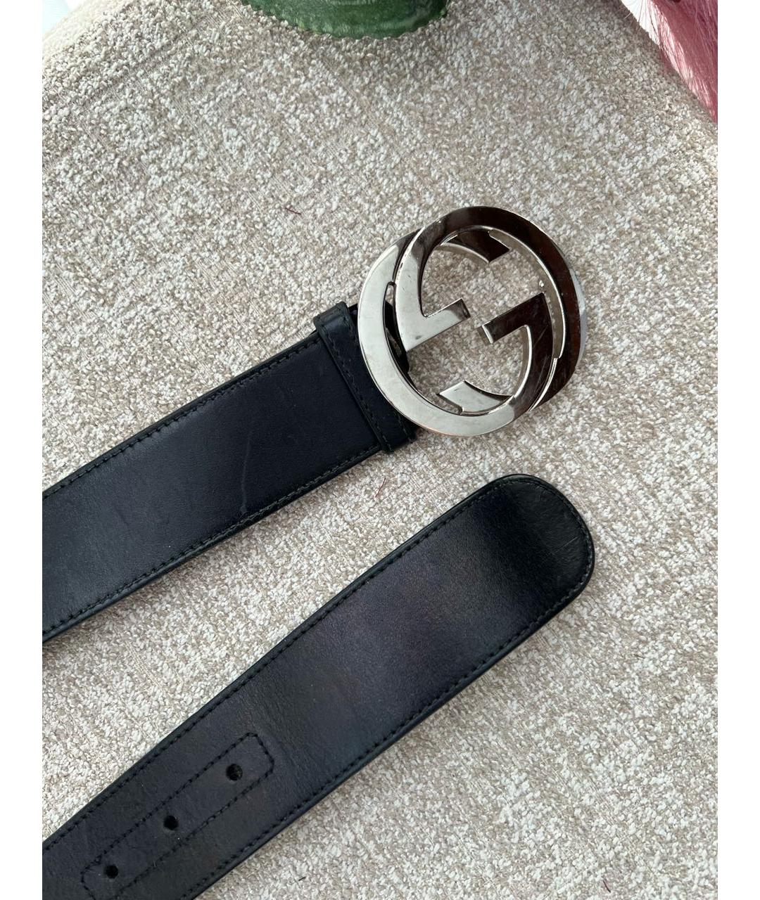 GUCCI Черный кожаный ремень, фото 2