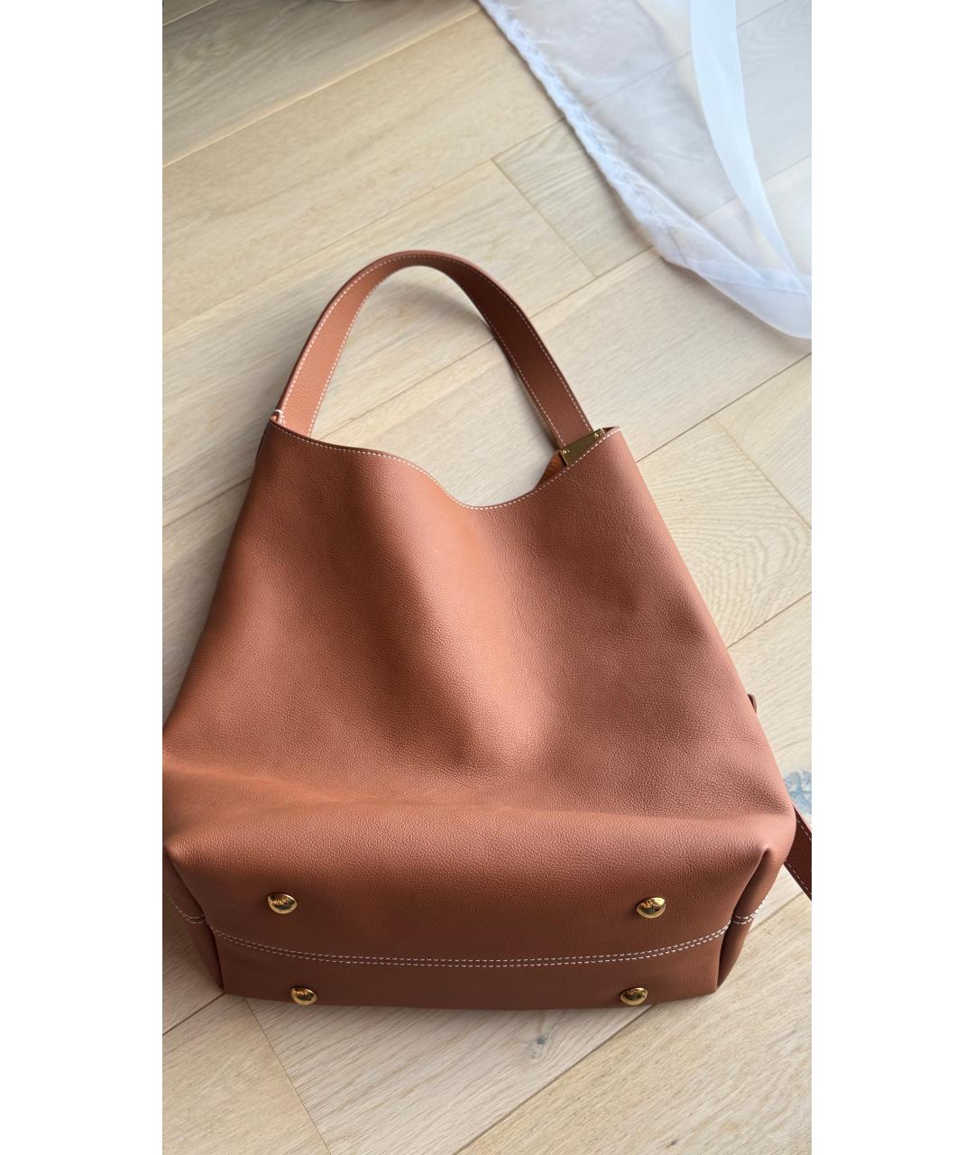 LOUIS VUITTON Коричневая кожаная сумка тоут, фото 3