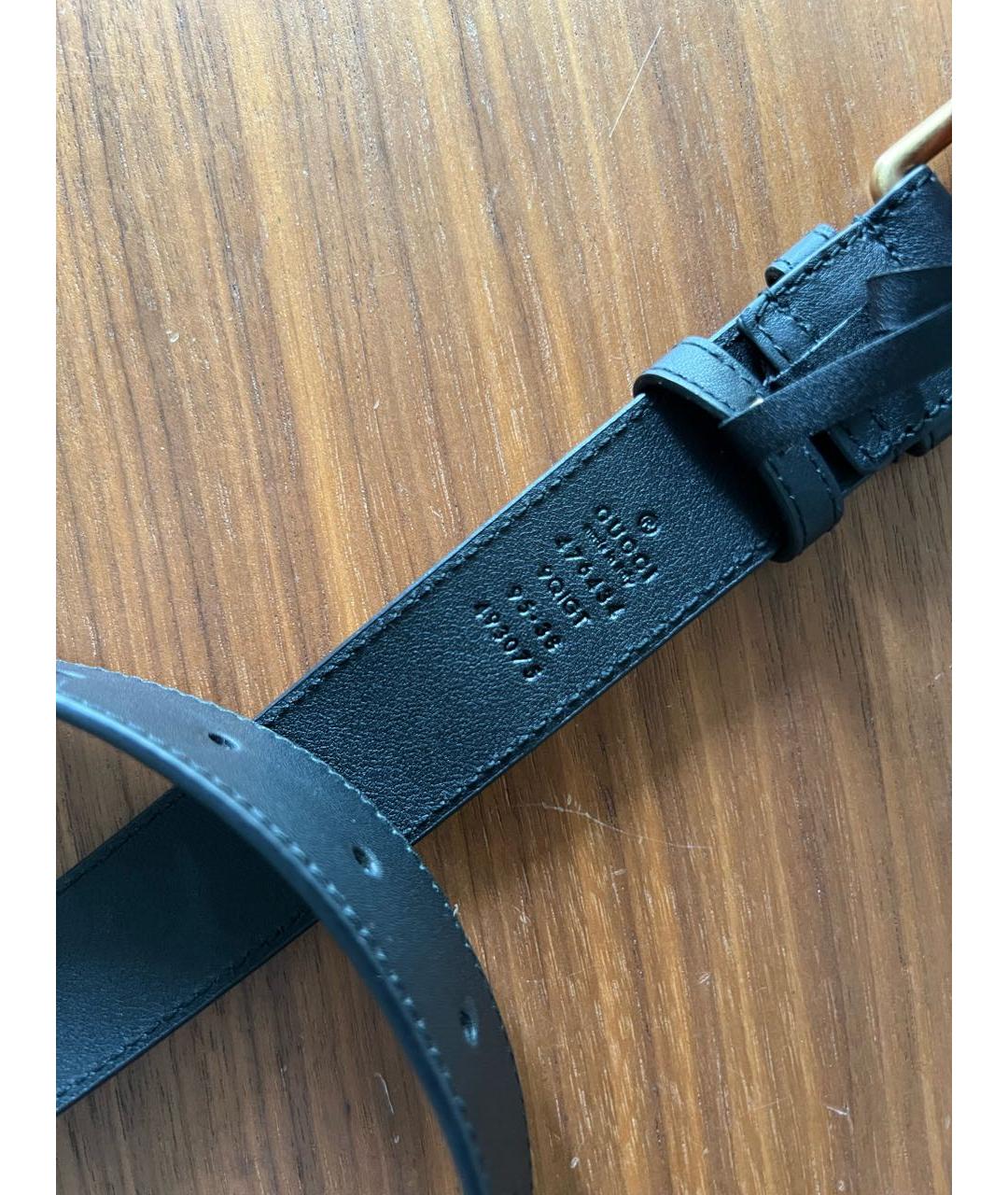 GUCCI Черный кожаный ремень, фото 3