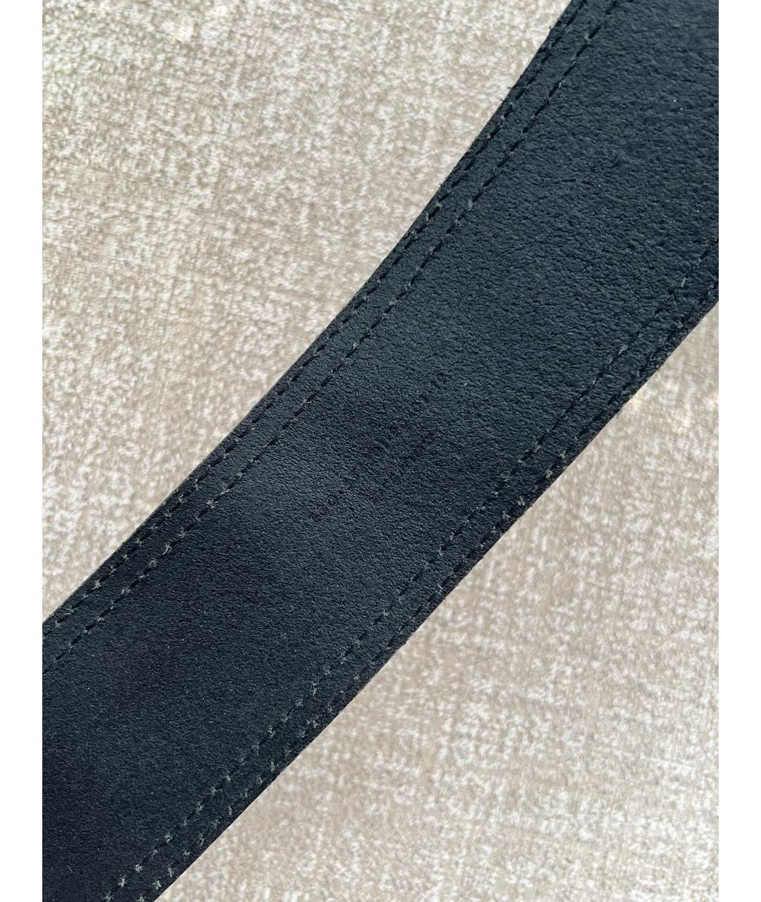 SAINT LAURENT Черный кожаный ремень, фото 4