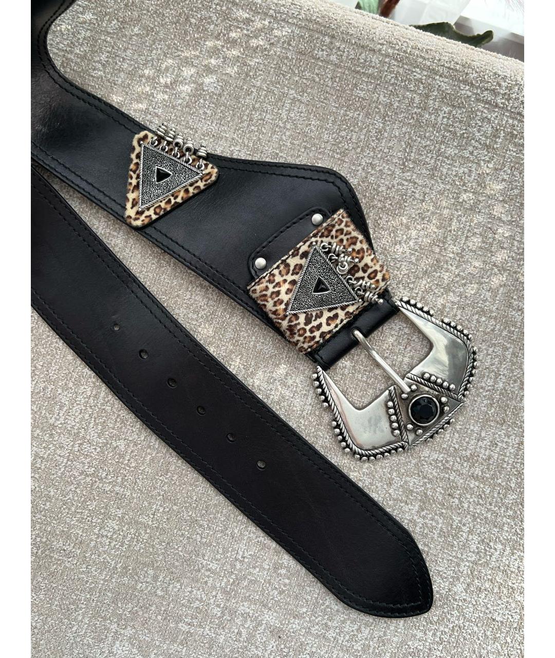 SAINT LAURENT Черный кожаный ремень, фото 7