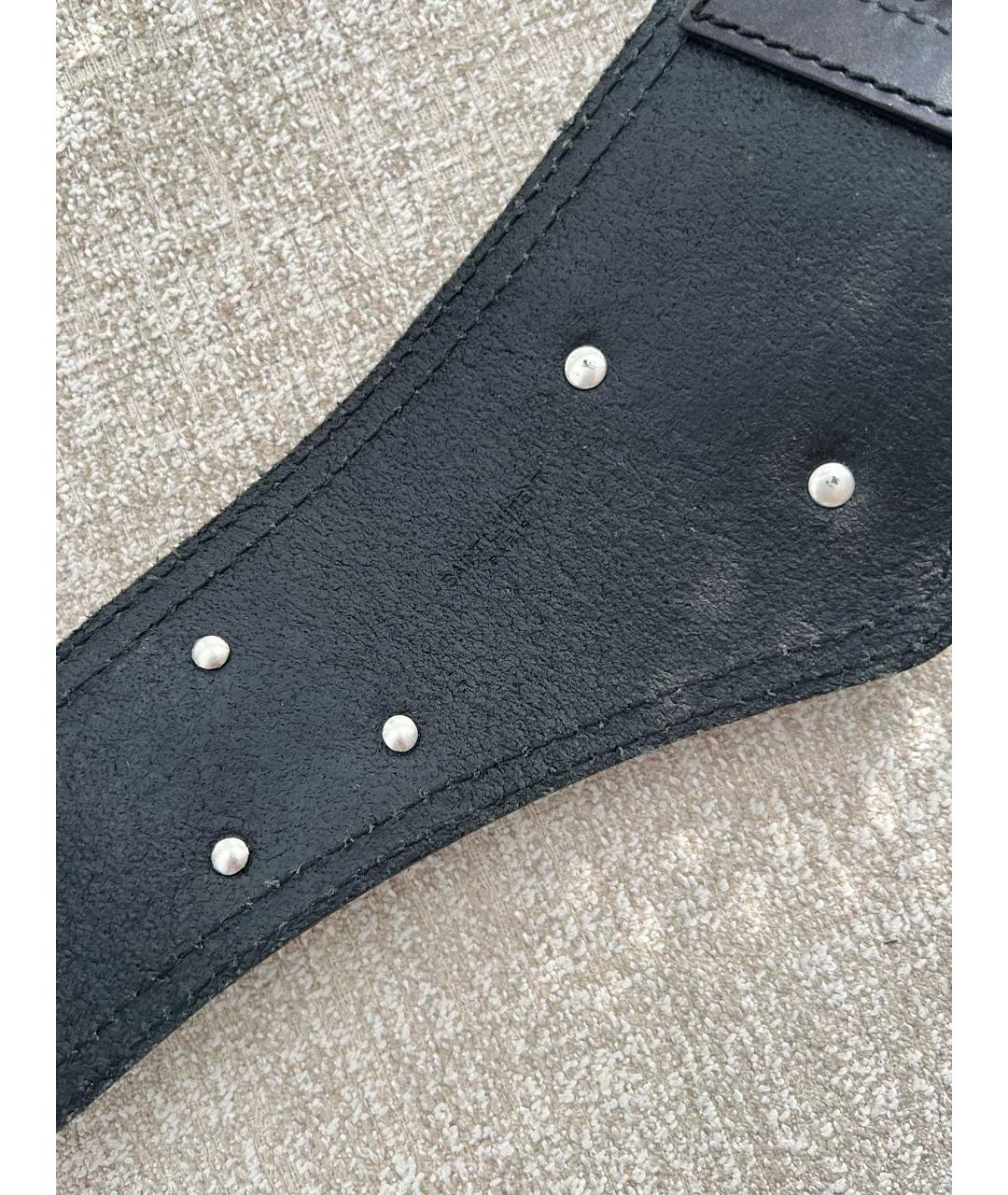 SAINT LAURENT Черный кожаный ремень, фото 3