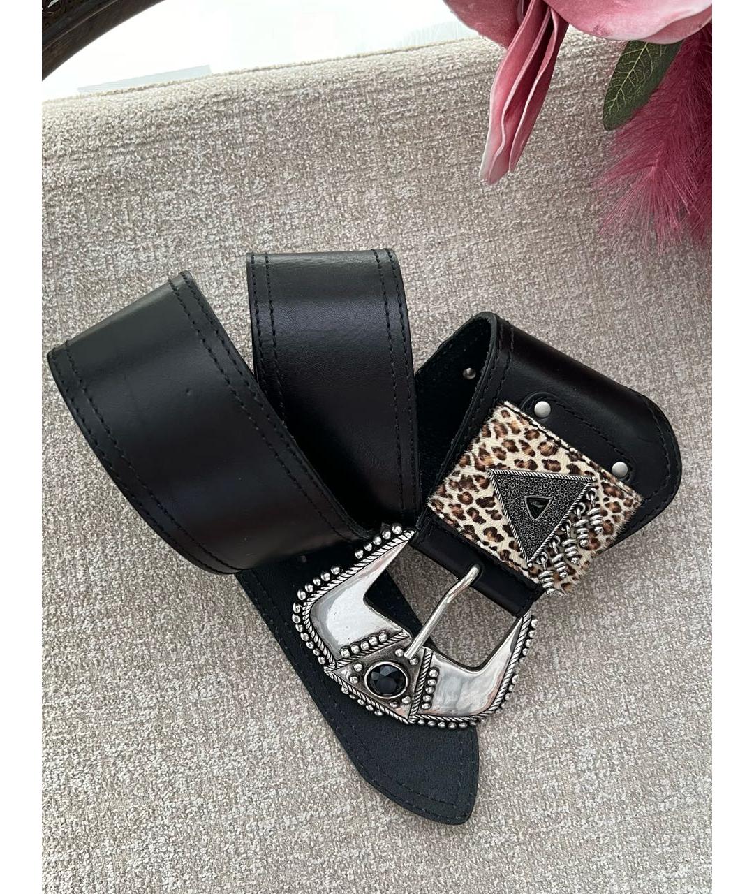 SAINT LAURENT Черный кожаный ремень, фото 8