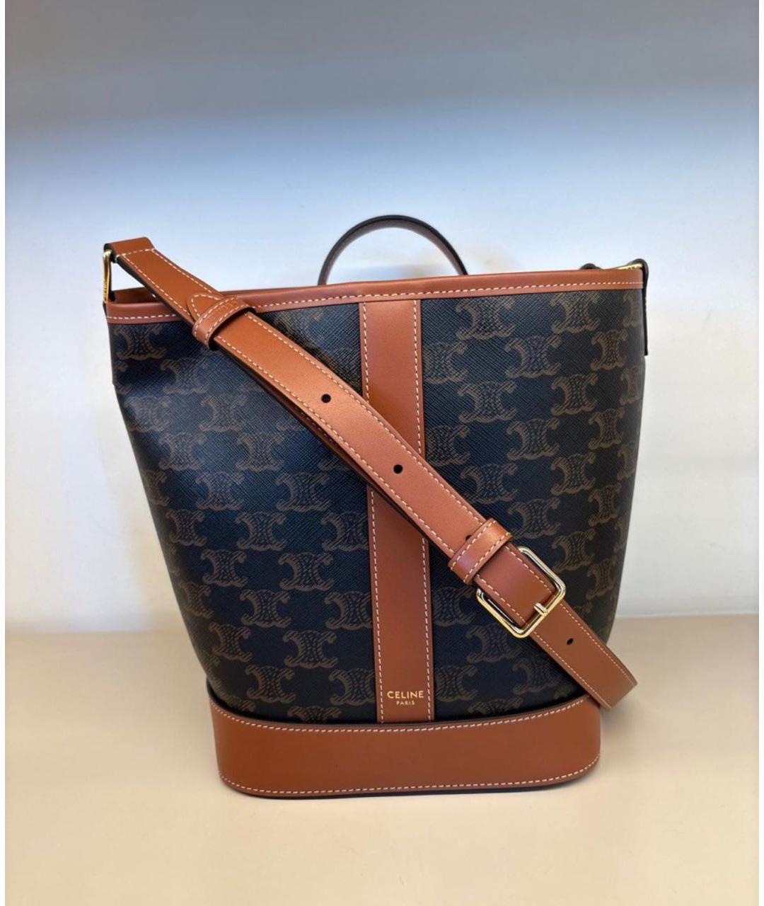 CELINE Коричневая сумка через плечо, фото 8