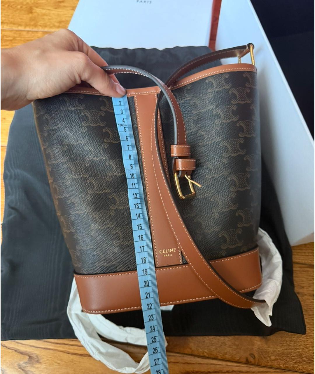 CELINE Коричневая сумка через плечо, фото 6