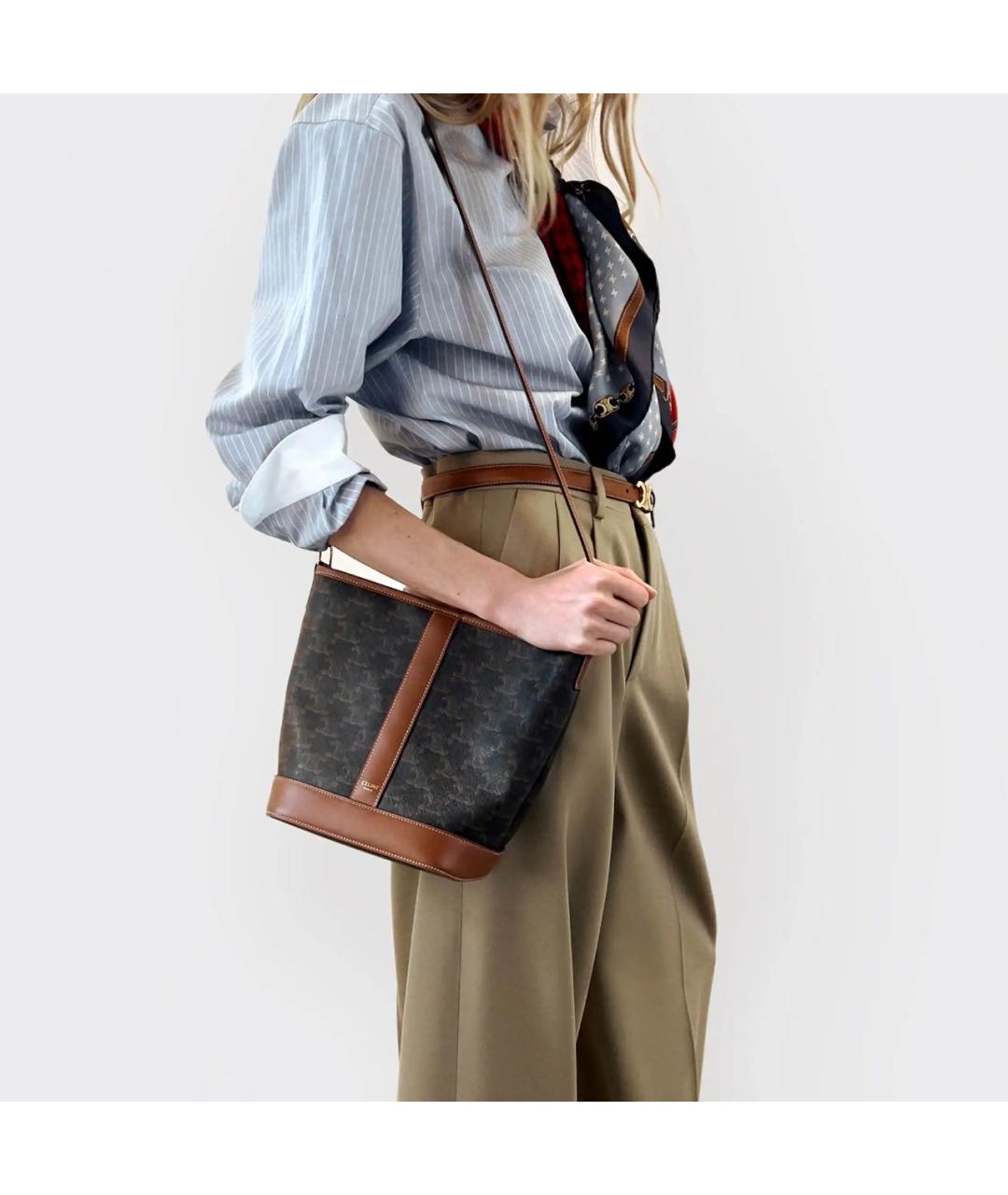 CELINE Коричневая сумка через плечо, фото 4