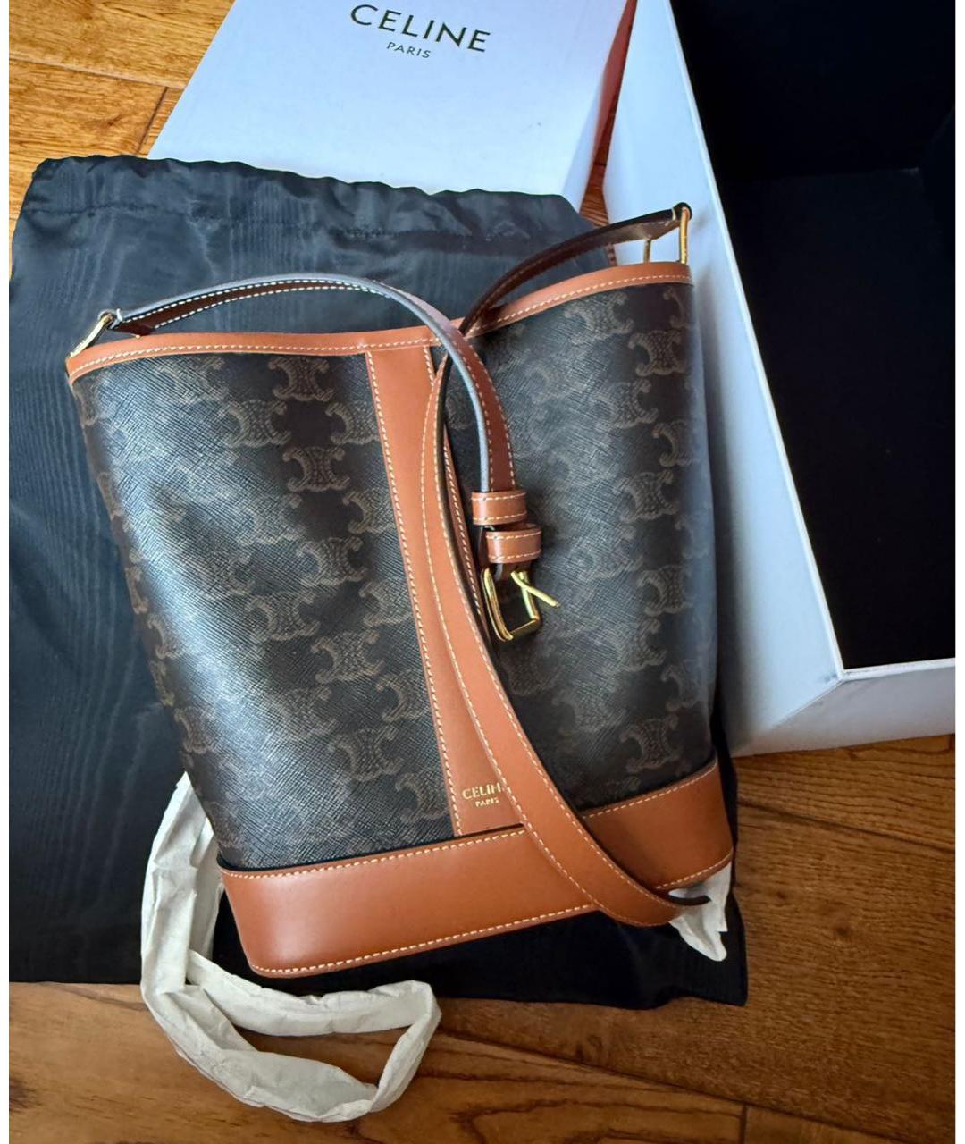 CELINE Коричневая сумка через плечо, фото 5