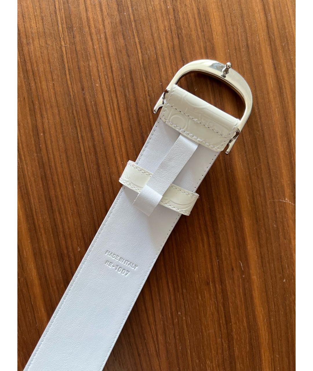 CHRISTIAN DIOR Белый кожаный ремень, фото 8