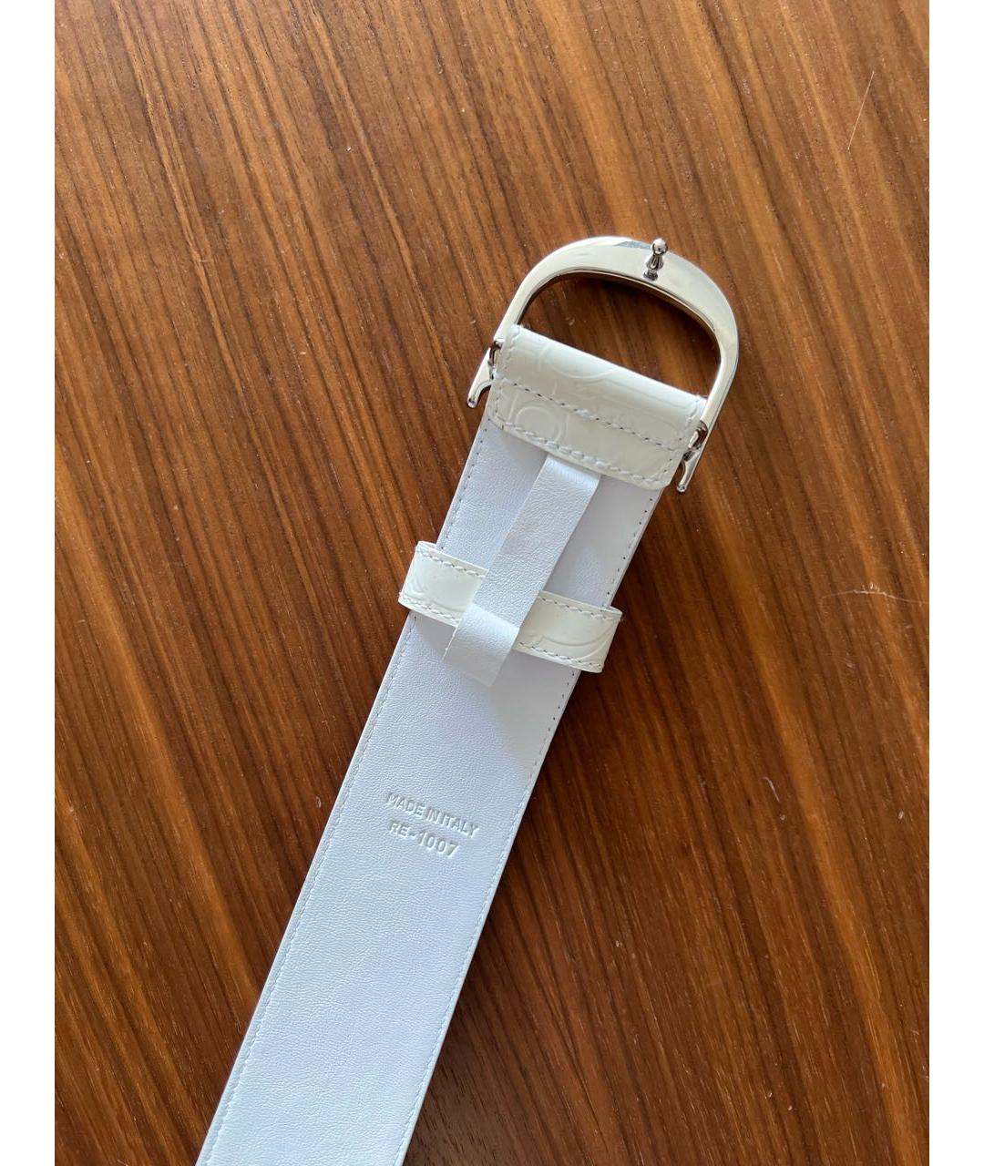 CHRISTIAN DIOR Белый кожаный ремень, фото 7