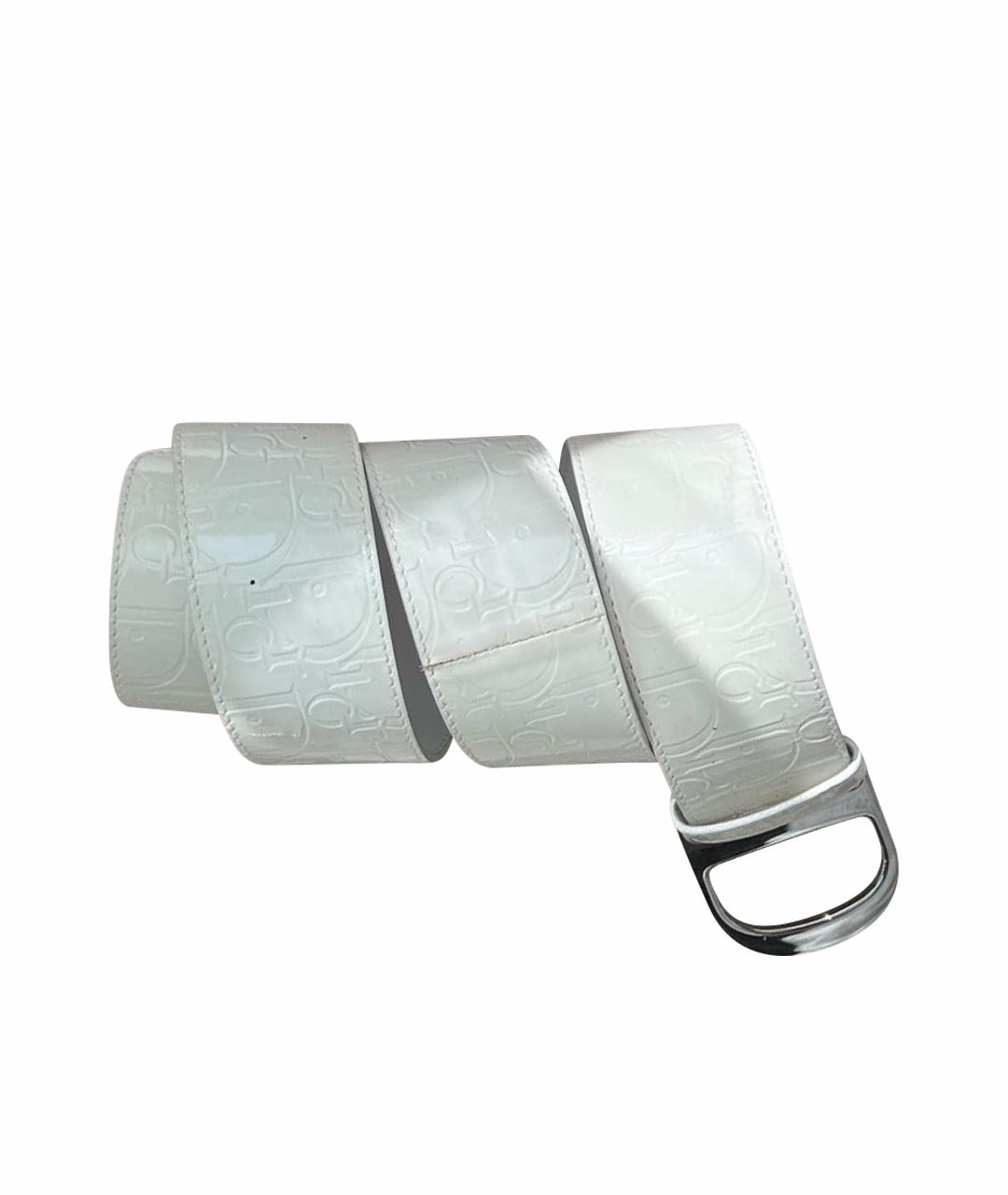 CHRISTIAN DIOR Белый кожаный ремень, фото 1