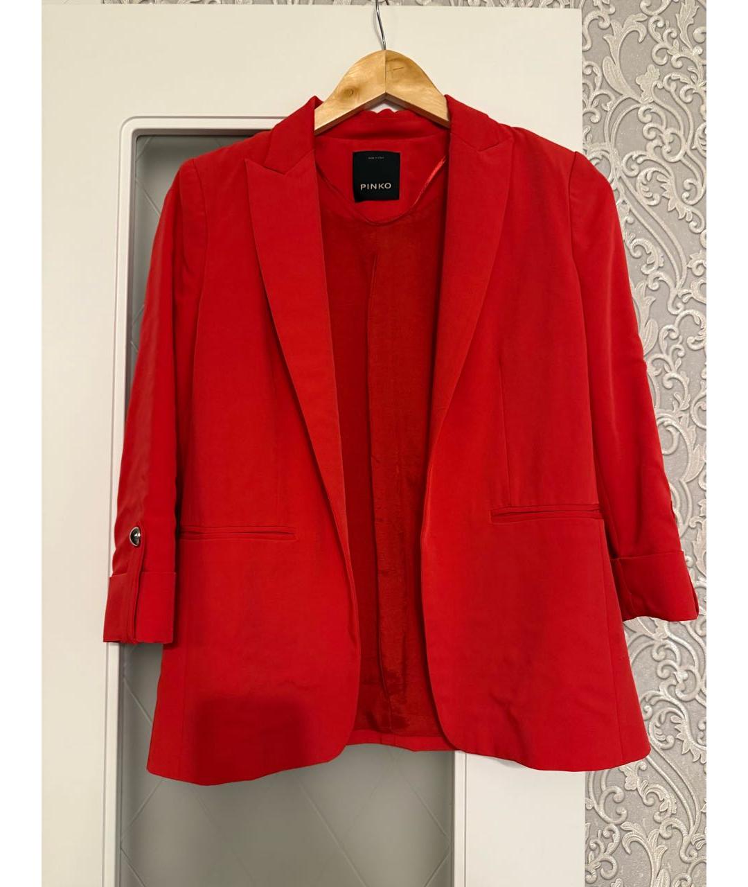 PINKO Красный полиэстеровый жакет/пиджак, фото 6