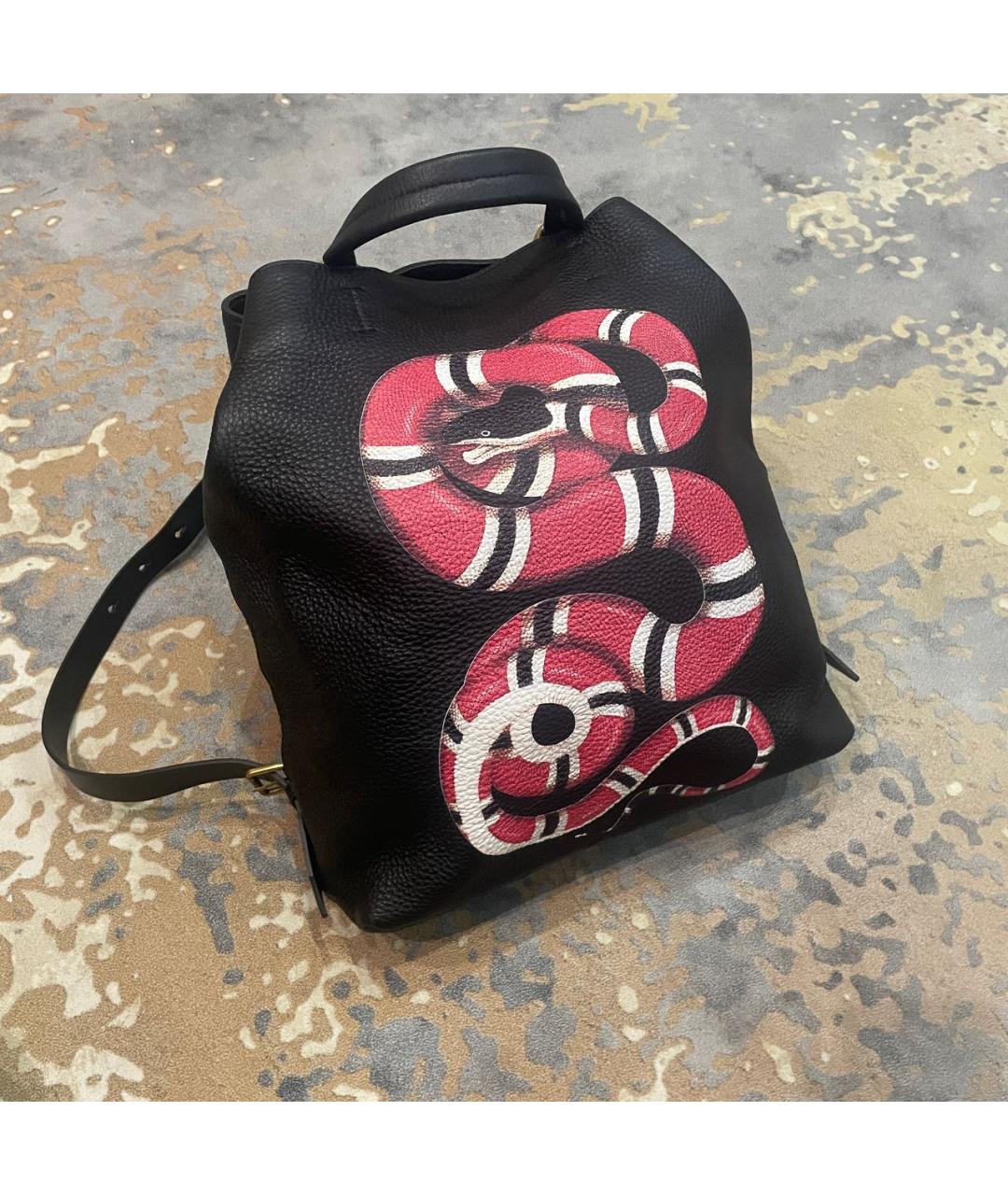 GUCCI Черный кожаный рюкзак, фото 2