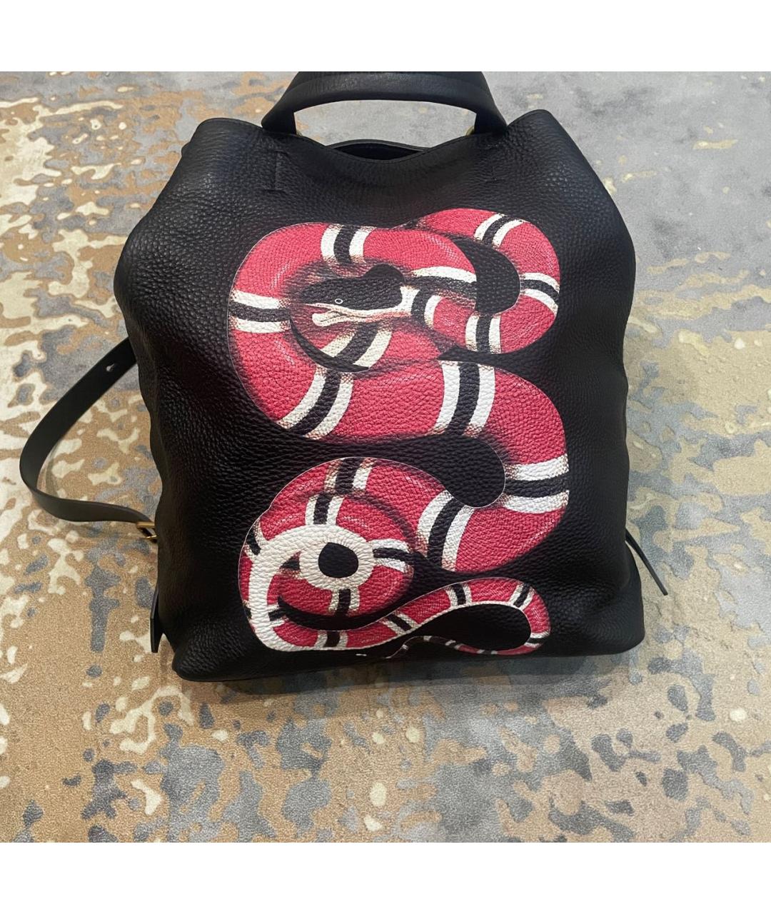 GUCCI Черный кожаный рюкзак, фото 5