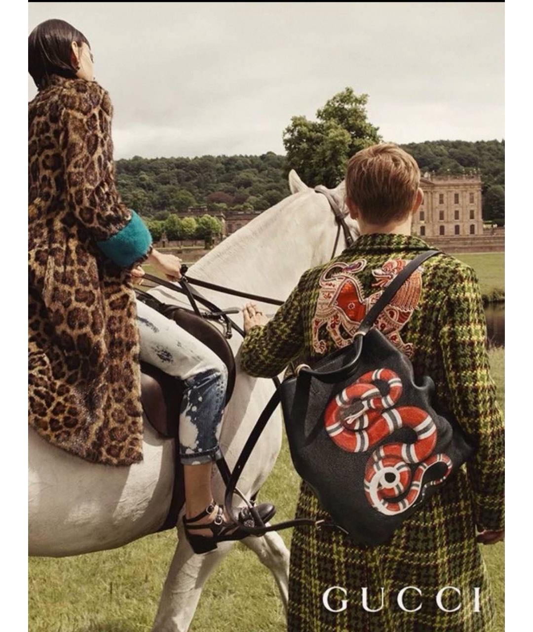 GUCCI Черный кожаный рюкзак, фото 3