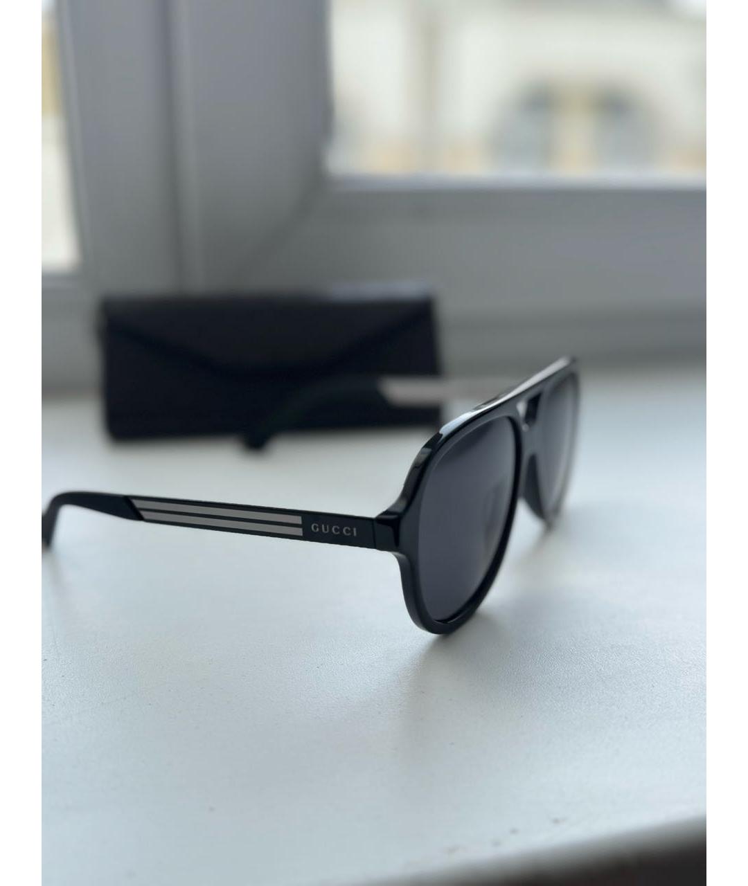 GUCCI Черные пластиковые солнцезащитные очки, фото 2