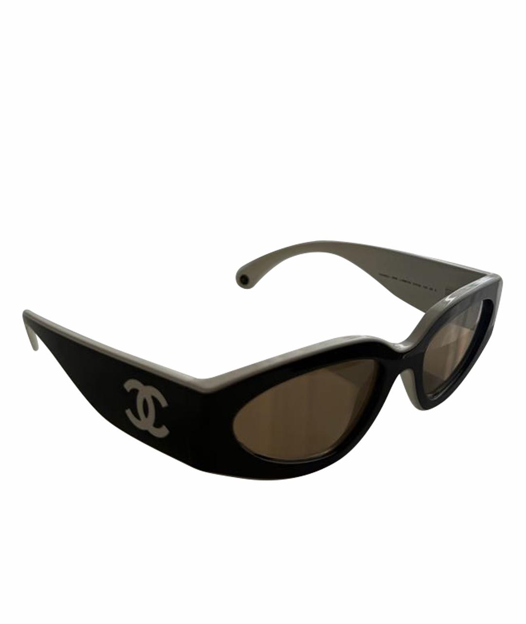 CHANEL Черные пластиковые солнцезащитные очки, фото 1