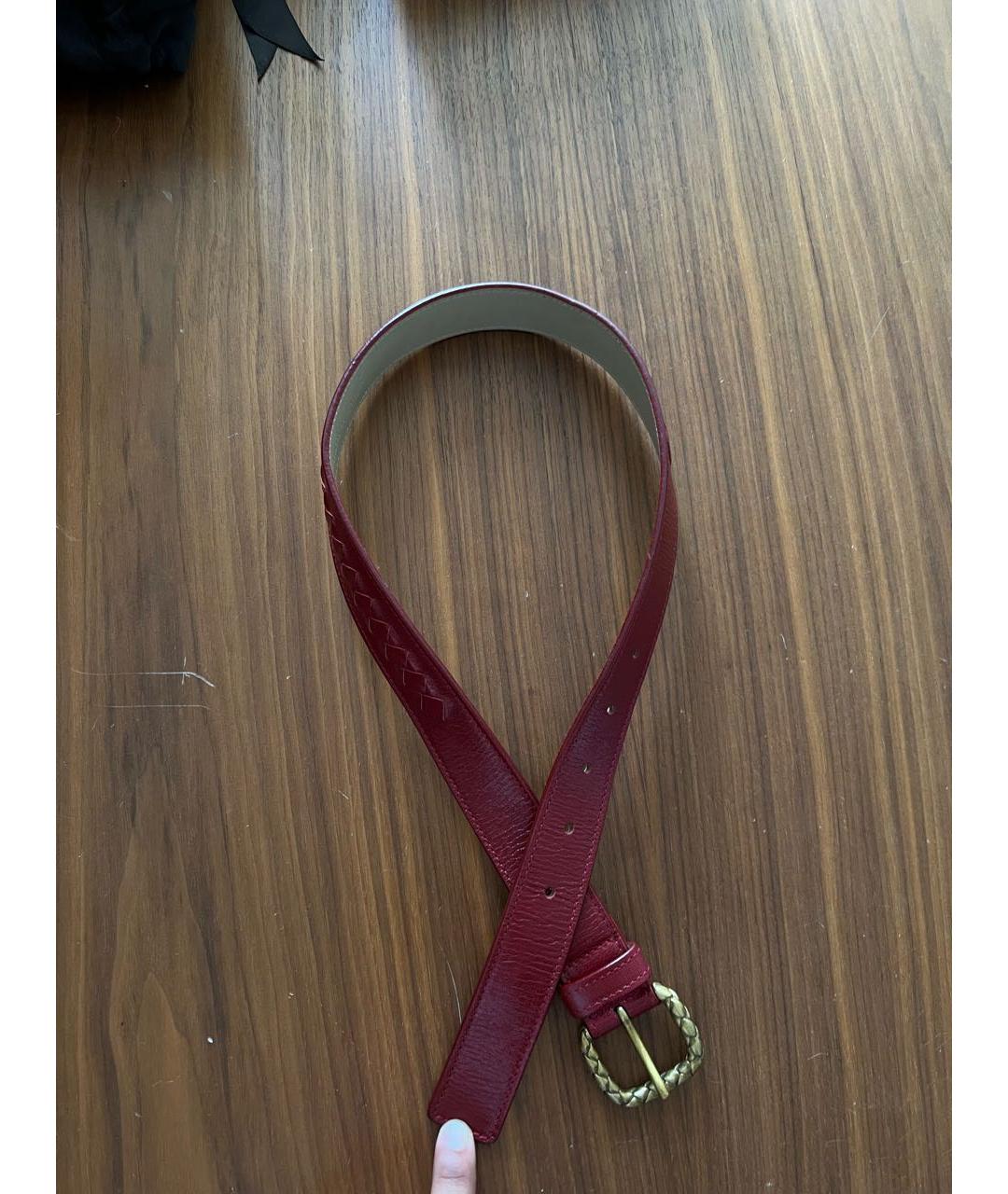BOTTEGA VENETA Красный кожаный ремень, фото 5